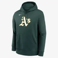 Athletics Logo Club мужские Nike MLB Pullover Толстовка с капюшоном цвет зеленый