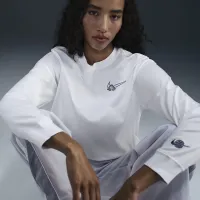 Nike женская Long-Sleeve Graphic баскетбольные футболка цвет белый