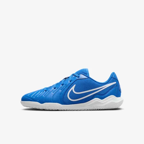 Nike Jr. Tiempo Legend 10 Club Little/Big детские Indoor/Court Low-Top Soccer Кроссовки синий