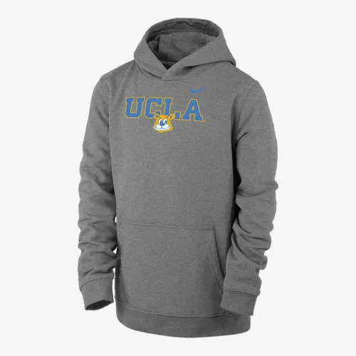 UCLA Club Fleece Big дитячі (для хлопчиків) Nike College Толстовка з капюшоном колір сірий