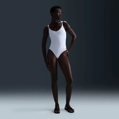 Nike Swim Essential жіноча V-Neck One-Piece колір білий