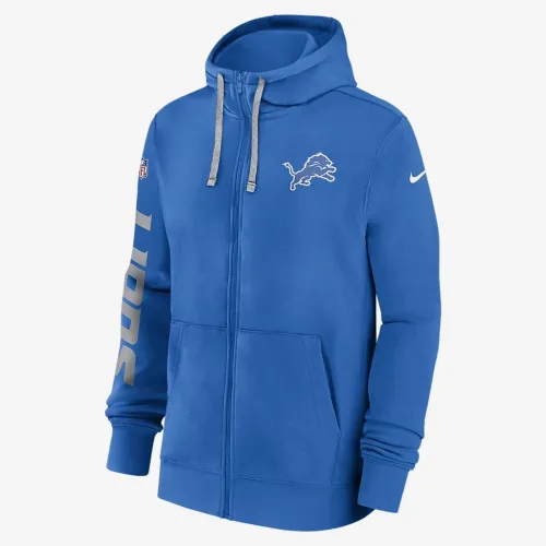 Detroit Lions Sideline Team Issue Club чоловічі Nike Full Zip Толстовка з капюшоном блакитний