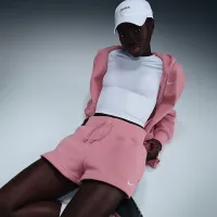 Nike Sportswear Phoenix Fleece женская С высокой Талией Loose шорты Pink