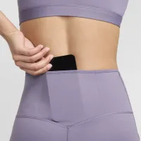 Nike Go женская Firm-Support С высокой Талией Cropped лосины с карманамицвет фиолетовый