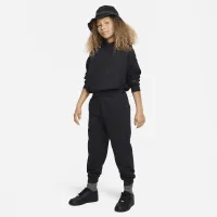 Nike Icon Fleece Big детские оверсайз Pullover Толстовка с капюшоном цвет черный
