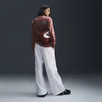 Nike Sportswear женская Loose Long-Sleeve футболка цвет коричневый