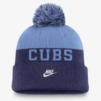 Chicago Cubs Rewind Peak мужские Nike MLB Cuffed Pom Beanie синий