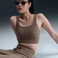 Nike Dri-FIT One жіноча З високою талією 7/8 French Terry Joggers колір коричневий