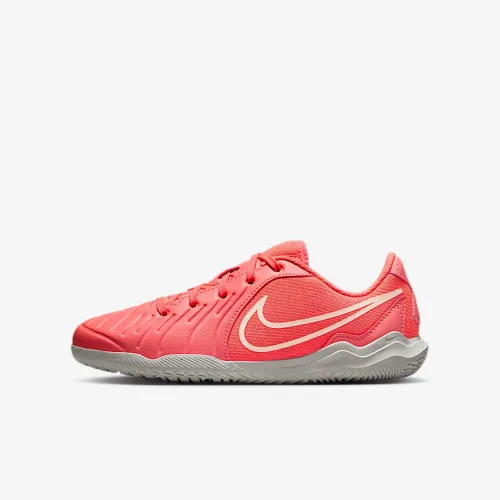 Nike Jr. Tiempo Legend 10 Club Little/Big детские Indoor/Court Low-Top Soccer Кроссовки Pink