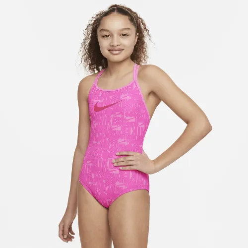 Nike Swim Retro Flow Big детские (Girls') T-Back One-Piece Swimsuit Pink