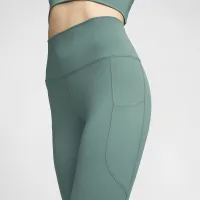 Nike One женская С высокой Талией 7/8 лосины с карманамицвет зеленый