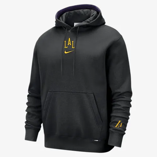 Los Angeles Lakers City Edition чоловічі Nike NBA Premium Club Fleece Толстовка з капюшоном колір чорний