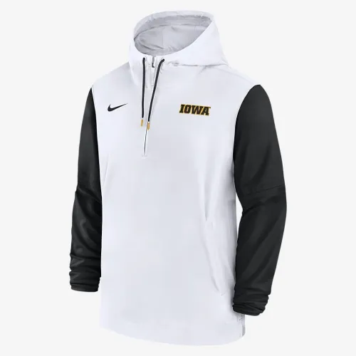 Iowa Hawkeyes Sideline Pre-Game Player чоловічі Nike College 1/2-Zip Hooded Куртка колір білий