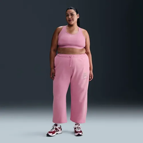 Nike Sportswear Club Fleece женская Mid-Rise Wide-Leg Graphic Pants (большие размеры) Pink