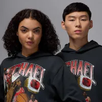 Nike Jordan Flight Fleece чоловічі Graphic Pullover Толстовка з капюшоном колір чорний