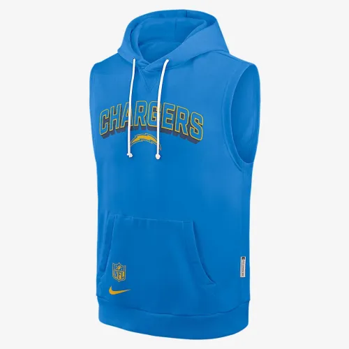 Los Angeles Chargers Sideline чоловічі Nike Dri-FIT NFL Sleeveless Pullover Толстовка з капюшоном блакитний