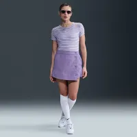 Nike Sportswear Chill Knit жіноча Slim Striped футболка колір фіолетовий