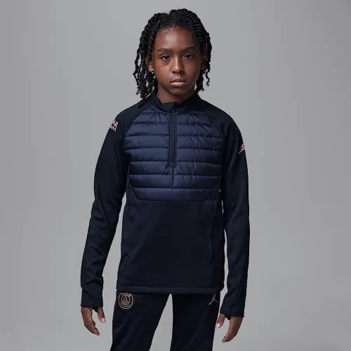 Nike Paris Saint-Germain Academy Winter Warrior Big дитячі Jordan Therma-FIT Soccer Drill Top колір чорний