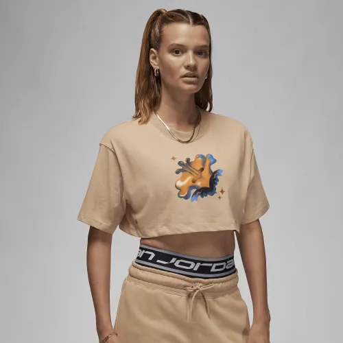 Nike Jordan Artist Series by Jordan Moss жіноча Super Cropped Tee колір коричневий
