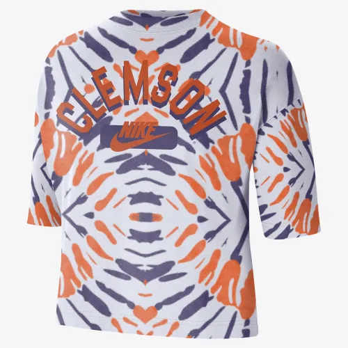 Nike College (Clemson) жіноча Boxy Printed футболка колір білий