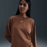 Nike Sportswear Essential женская оверсайз Long-Sleeve футболка цвет коричневый