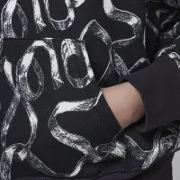 Nike Jordan Big дитячі Brooklyn Fleece Printed Pullover Толстовка з капюшоном колір чорний