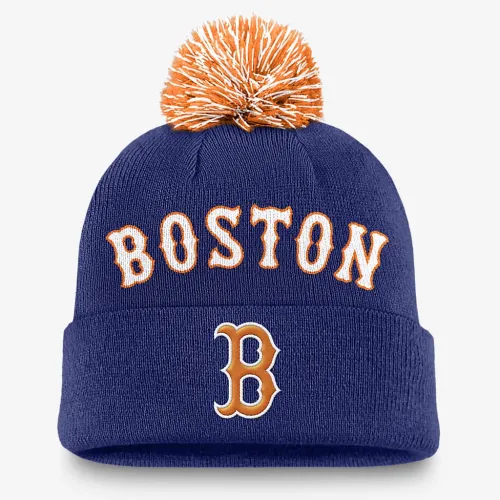 Boston цвет красный Sox Peak мужские Nike MLB Cuffed Pom Beanie синий