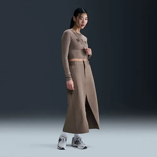 Nike Sportswear Collection жіноча Twill спідниця колір коричневий