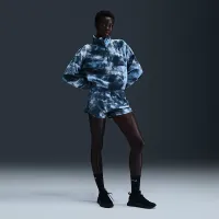 Nike One женская Therma-FIT оверсайз 1/2-Zip Fleece Printed Top синий