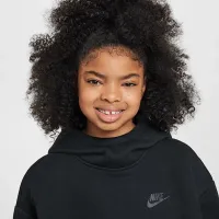 Nike Sportswear Tech Fleece Girls' оверсайз Толстовка з капюшоном колір чорний