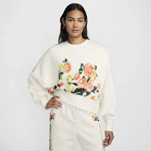 Nike Sportswear Phoenix Fleece женская Artist Collection Over-оверсайз Crew-Neck свитшот цвет белый