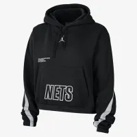 Nike Brooklyn Nets Courtside Statement Edition жіноча Jordan NBA Fleece Pullover Толстовка з капюшоном колір чорний