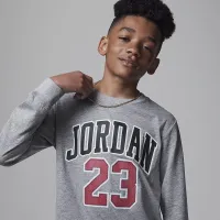 Nike Jordan Practice Flight Long Sleeve Tee Big Kids футболка колір сірий