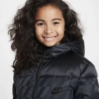 Nike Little дитячі Jacquard Hazard Stripe Puffer Куртка колір чорний