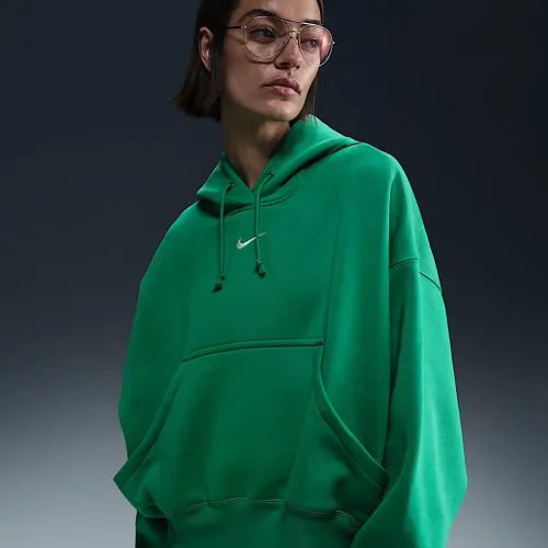 Nike Sportswear Phoenix Fleece женская Over-оверсайз Pullover Толстовка с капюшоном цвет зеленый