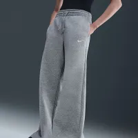 Nike Sportswear Phoenix Fleece женская С высокой Талией Wide-Leg Pants цвет серый
