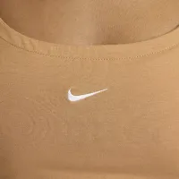 Nike Sportswear Chill Knit жіноча Short-Sleeve Square-Neck Top колір коричневий