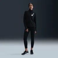 Nike Swoosh жіноча Dri-FIT 1/2-Zip Running Mid Layer колір чорний