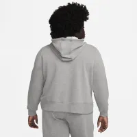 Nike Dri-FIT One женская Full-Zip French Terry Толстовка с капюшоном (большие размеры) цвет серый