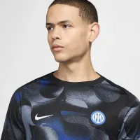 Inter Milan Academy Pro мужские Nike Dri-FIT Soccer Short-Sleeve Pre-Match Top цвет черный