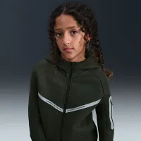 Nike Sportswear Tech Fleece Big детские (для мальчиков) Full-Zip Толстовка с капюшоном with Reflective Accents цвет зеленый