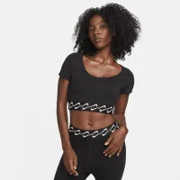 Nike Sportswear Essential Swoosh женская Short-Sleeve Top цвет черный