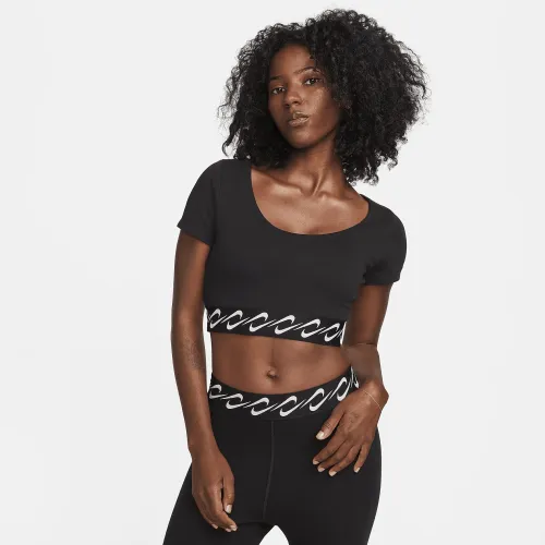 Nike Sportswear Essential Swoosh жіноча Short-Sleeve Top колір чорний