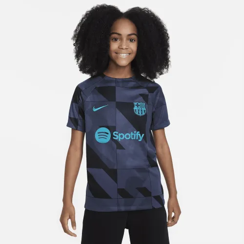 FC Barcelona Academy Pro Third Big детские Nike Dri-FIT Soccer Pre-Match Top синий