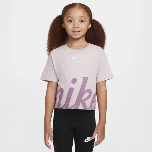 Nike Little дитячі Cozy Graphic футболка колір фіолетовий