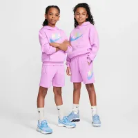 Nike Sportswear Club Fleece Big дитячі French Terry шорти колір фіолетовий