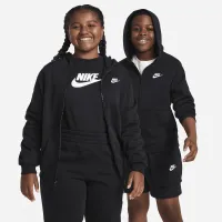 Nike Sportswear Club Fleece Big детские Full-Zip Толстовка с капюшоном (Extended Size) цвет черный