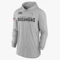 Tampa Bay Buccaneers Salute to Service Edge Mascot Lockup Men’s Nike Dri-FIT NFL Long-Sleeve Hooded Top колір сірий