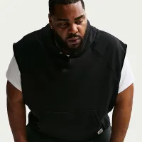 Nike мужские N.A.C. Dri-FIT Fleece Sleeveless тренировочные Толстовка с капюшоном цвет черный