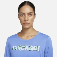 Nike Dri-FIT One Luxe женская Long-Sleeve Running Top синий